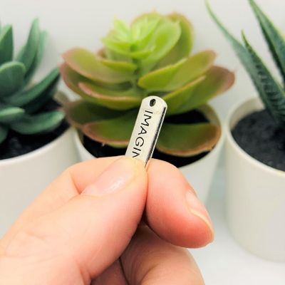 20 Pcs Imagine Word Bar Tag Charms Image 1