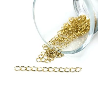 20 Pcs Light Gold Necklace Extenders Image 1