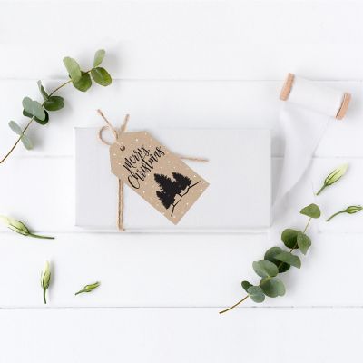 20 Pcs Modern Black Forest Christmas Tag Image 1