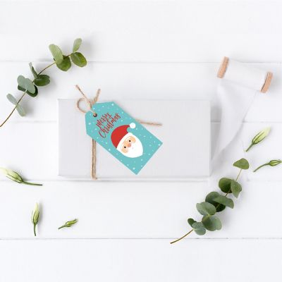 20 Pcs Modern Santa Christmas Gift Tags Image 1