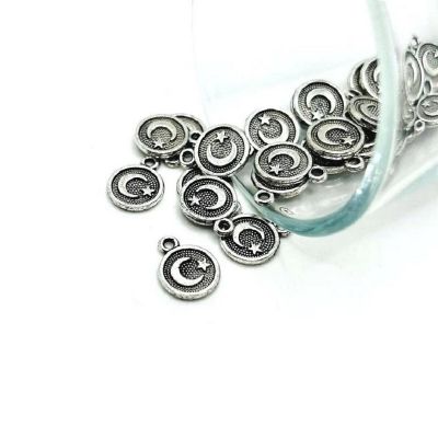 20 Pcs Moon and Star Turkish Flag Charms Image 1