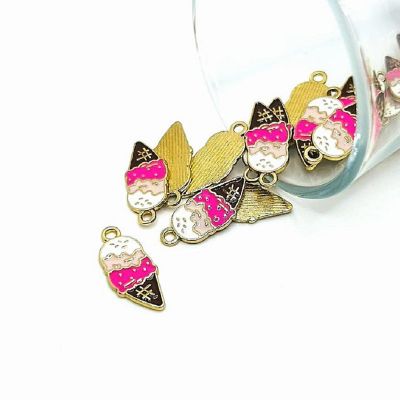 20 Pcs Neapolitan Ice Cream Cone Charms Image 1