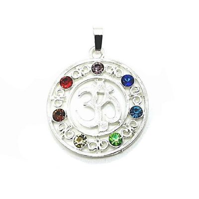 20 Pcs Om Pendants with Chakra Image 1
