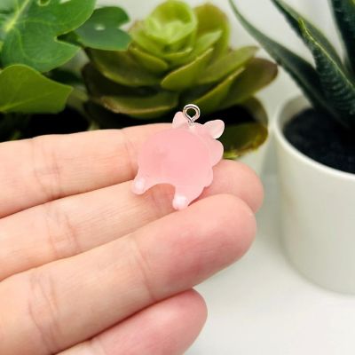 20 Pcs Pink Acrylic Pig Charms Image 2