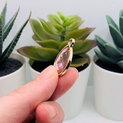 20 Pcs Pink Acrylic Teardrop Charms Image 2