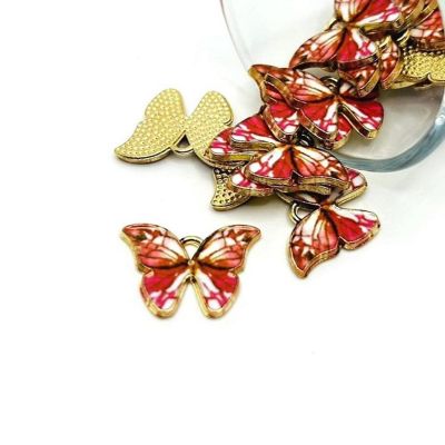 20 Pcs Pink Butterfly Charms Image 1