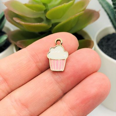 20 Pcs Pink Cupcake Baker Charms Image 1
