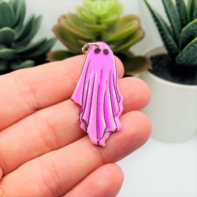 20 Pcs Pink Ghost Halloween Charms Image 2