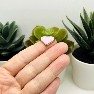 20 Pcs Pink Heart Charms Image 3