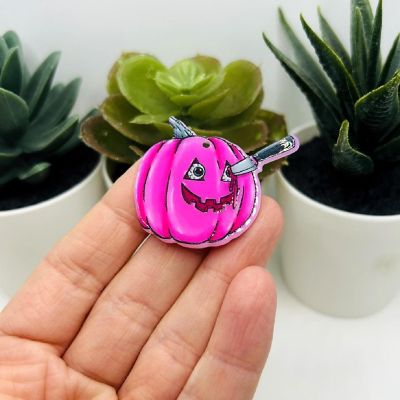 20 Pcs Pink Punk Pumpkin Pendants Image 2