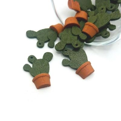 20 Pcs: Prickly Pear Cactus Charms Image 1