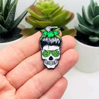 20 Pcs Punk St. Patrick's Day Skulls Image 1