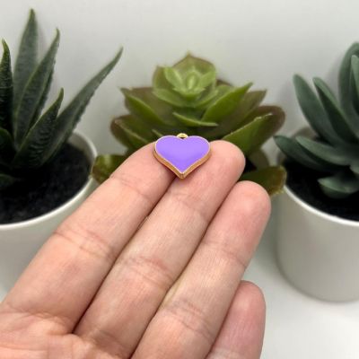20 Pcs Purple Heart Charms Image 1