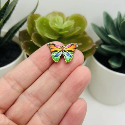 20 Pcs Rainbow Butterfly Charms Image 1