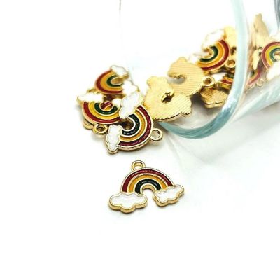 20 Pcs Rainbow Charms with Cloud Image 1