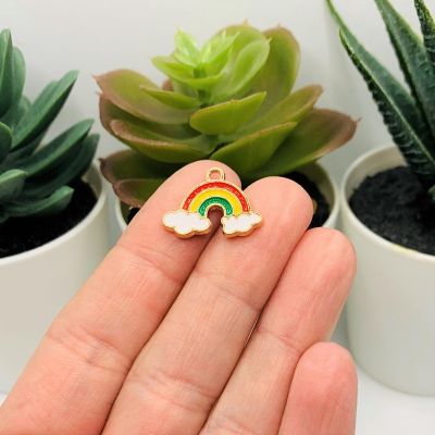 20 Pcs Rainbow Charms with Cloud Image 1