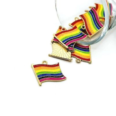 20 Pcs Rainbow Flag Charms Image 1