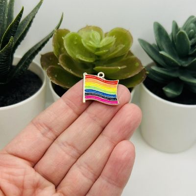 20 Pcs Rainbow Flag Charms Image 1