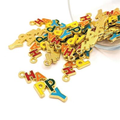 20 Pcs Rainbow Happy Charms Image 1