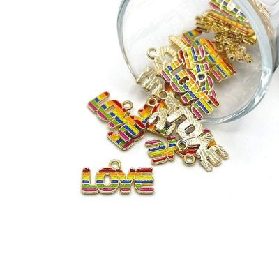20 Pcs Rainbow Pride Love Charms Image 1