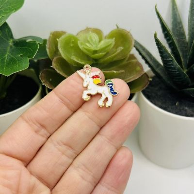 20 Pcs Rainbow Unicorn Charms Image 1