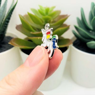 20 Pcs Rainbow Unicorn Charms Image 3