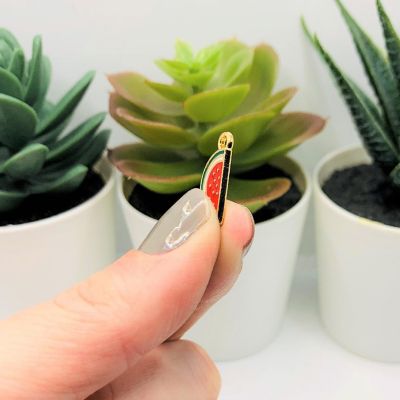 20 Pcs Red and Gold Watermelon Charms Image 3