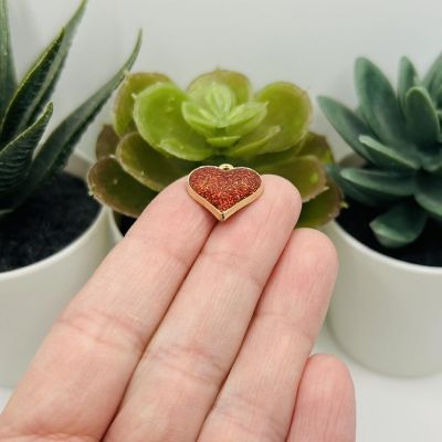 20 Pcs Red Glitter Heart Charms Image 2
