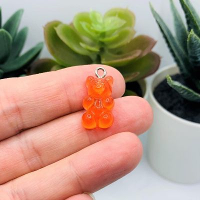 20 Pcs Red Gummy Bear Resin 3D Charms Image 1