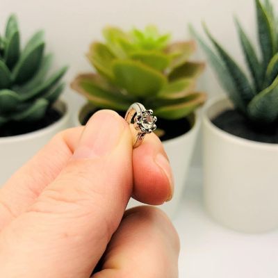 20 Pcs Rhinestone Engagement Ring Charms Image 1