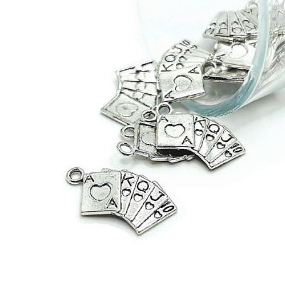 20 Pcs Royal Flush Playing Card Charms Image 1