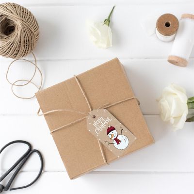 20 Pcs Rustic Snowman Christmas Gift Tag Image 1