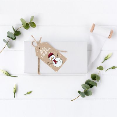 20 Pcs Rustic Snowman Christmas Gift Tag Image 1