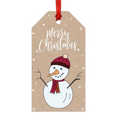 20 Pcs Rustic Snowman Christmas Gift Tag Image 3