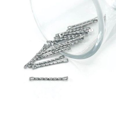 20 Pcs Silver 17x2mm Bar Connectors Image 1