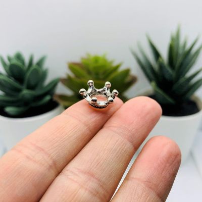 20 Pcs Silver 3D Crown Charms, Bead Caps Image 3