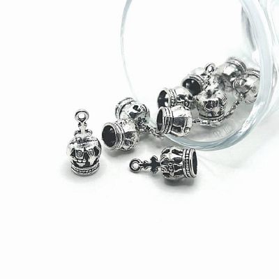 20 Pcs Silver 3D Crown Charms Image 1