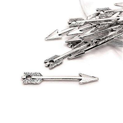 20 Pcs Silver Arrow Charms Image 1