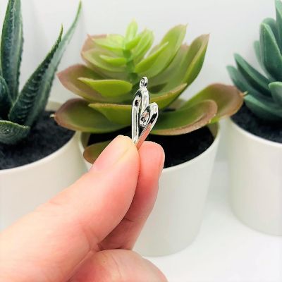 20 Pcs Silver Asymmetrical Heart Charms Image 3