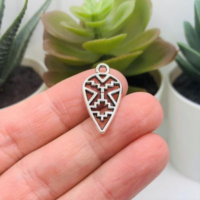 20 Pcs Silver Aztec Arrow Charms Image 1