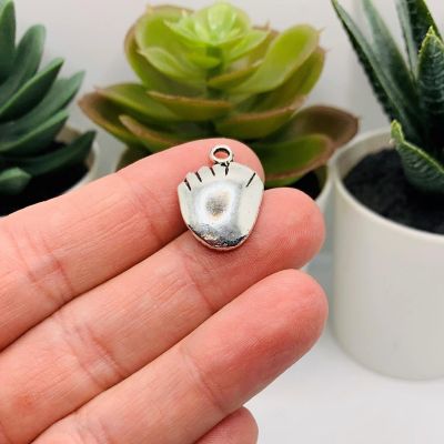 20 Pcs Silver Baseball Mitt Charms Image 3