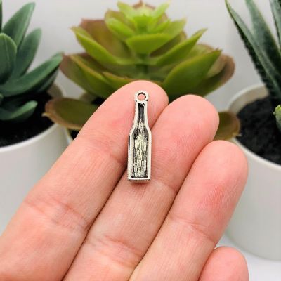 20 Pcs Silver Beer Bottle Charms Image 2