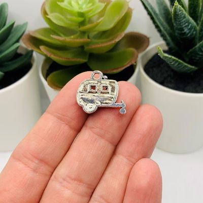 20 Pcs Silver Camping Trailer Charms Image 2