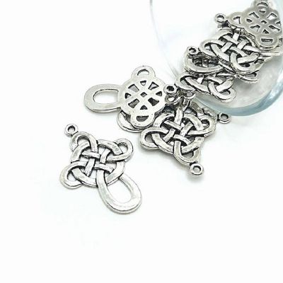20 Pcs Silver Celtic Knot Cross Charms Image 1