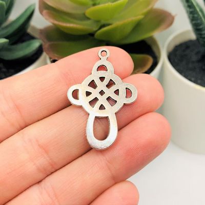 20 Pcs Silver Celtic Knot Cross Charms Image 2