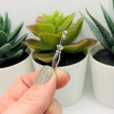 20 Pcs Silver Closed Umbrella 3D Charms Image 2