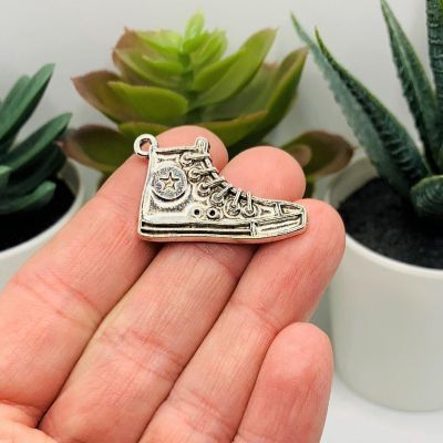 20 Pcs Silver Converse Sneaker Charms Image 1