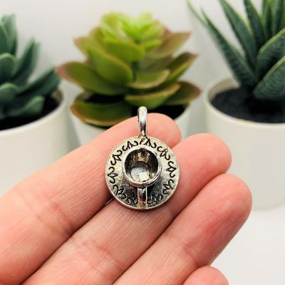 20 Pcs Silver Cup and Saucer 3D Charms Image 1