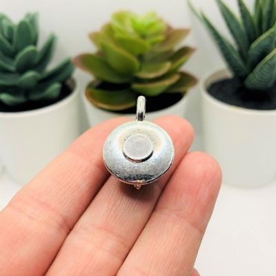 20 Pcs Silver Cup and Saucer 3D Charms Image 2