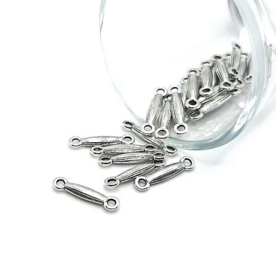 20 Pcs Silver Decorative Bar Connectors Image 1